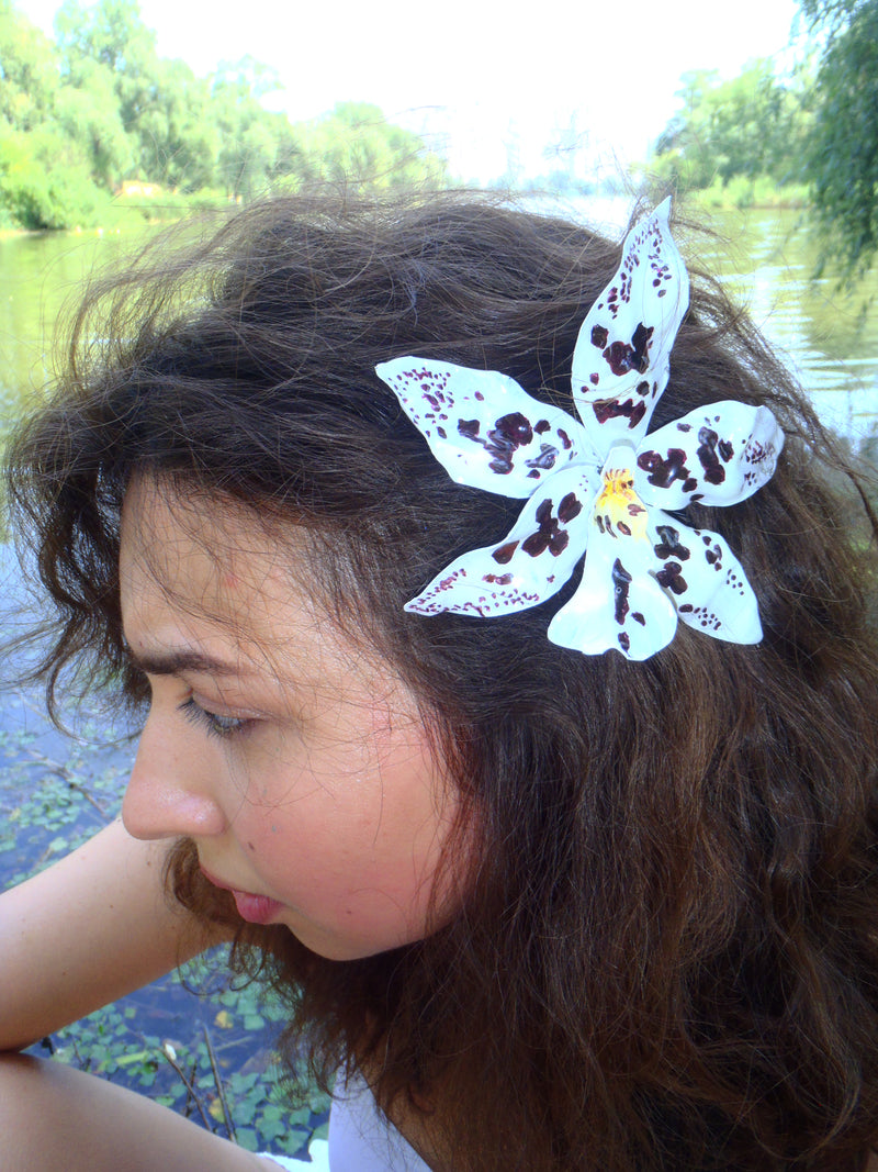 Tiger Orchid hairpin