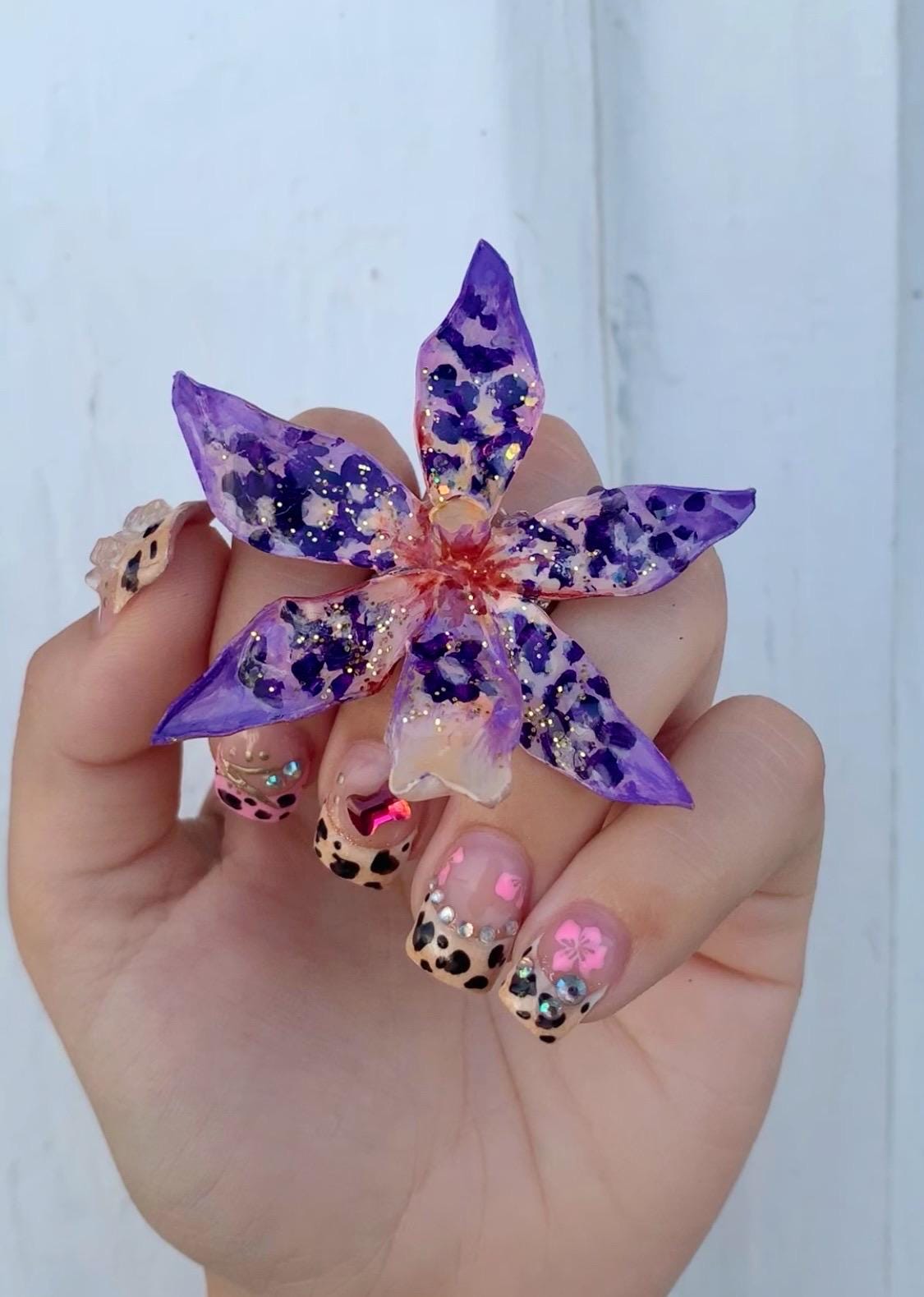 Tiger Orchid in purple ring